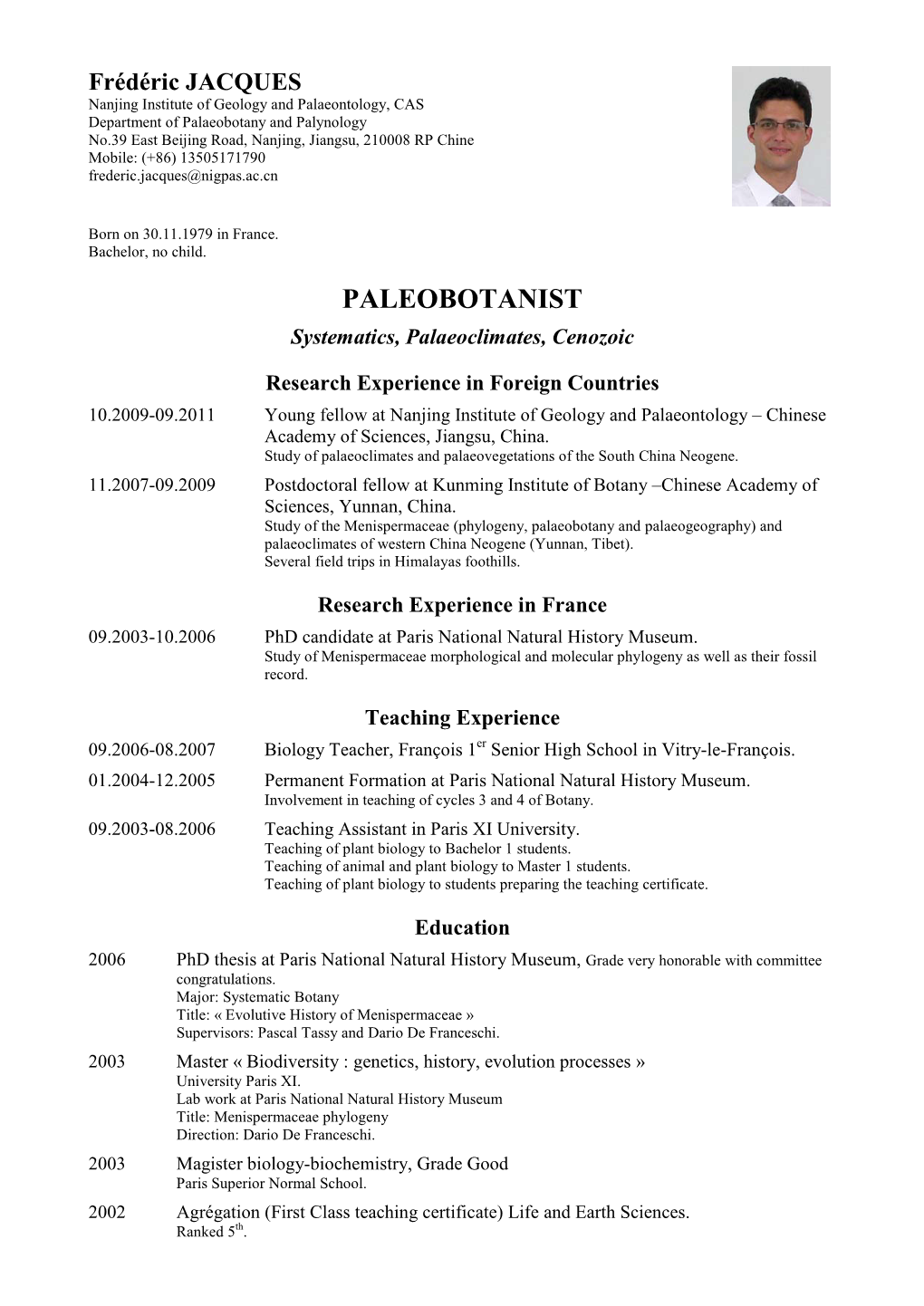 PALEOBOTANIST Systematics, Palaeoclimates, Cenozoic