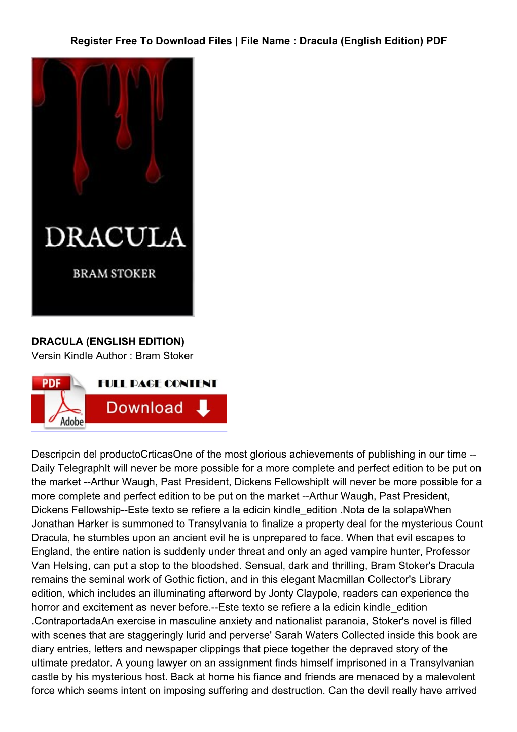 Libro Gratis Dracula