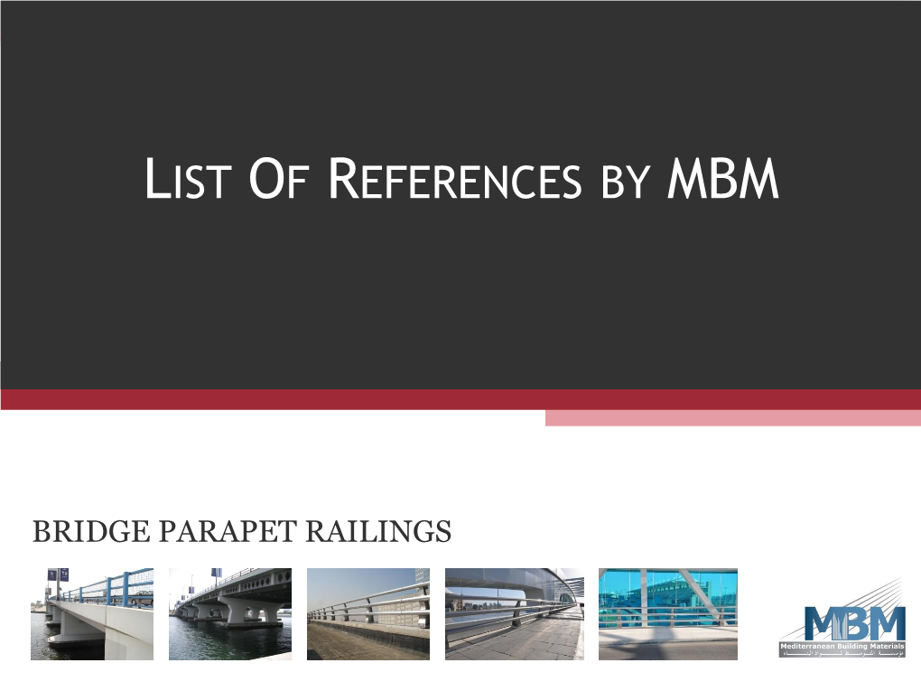 Bridge Parapet Railings Bridge Parapet Railings - References