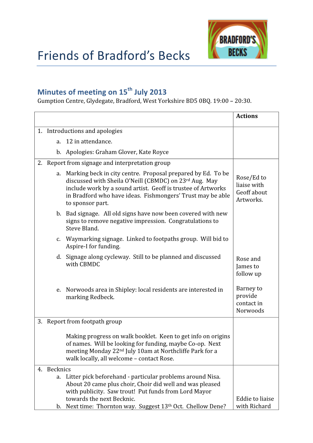 Fobb Minutes 15 July 2013