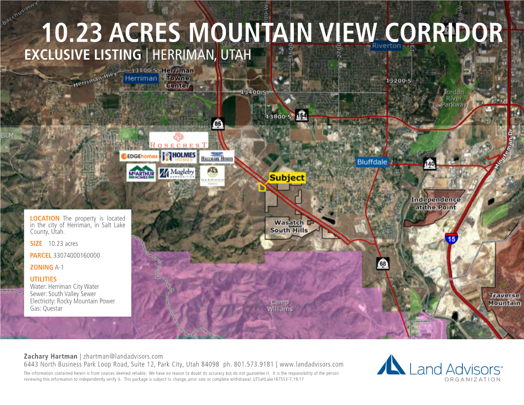 ±10.23 Acres Mountain View Corridor