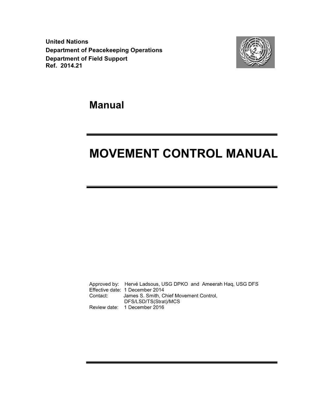 Movement Control Manual