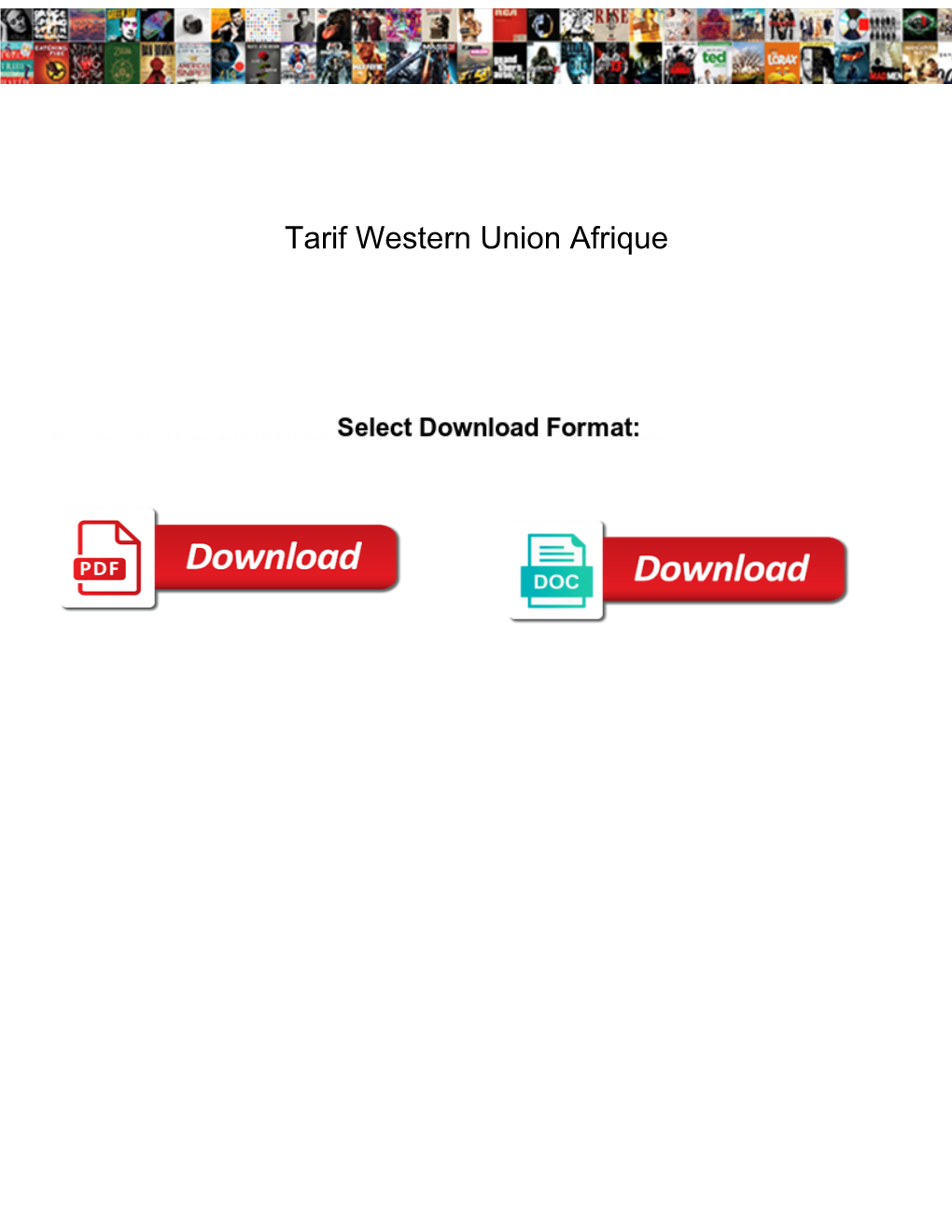 Tarif Western Union Afrique