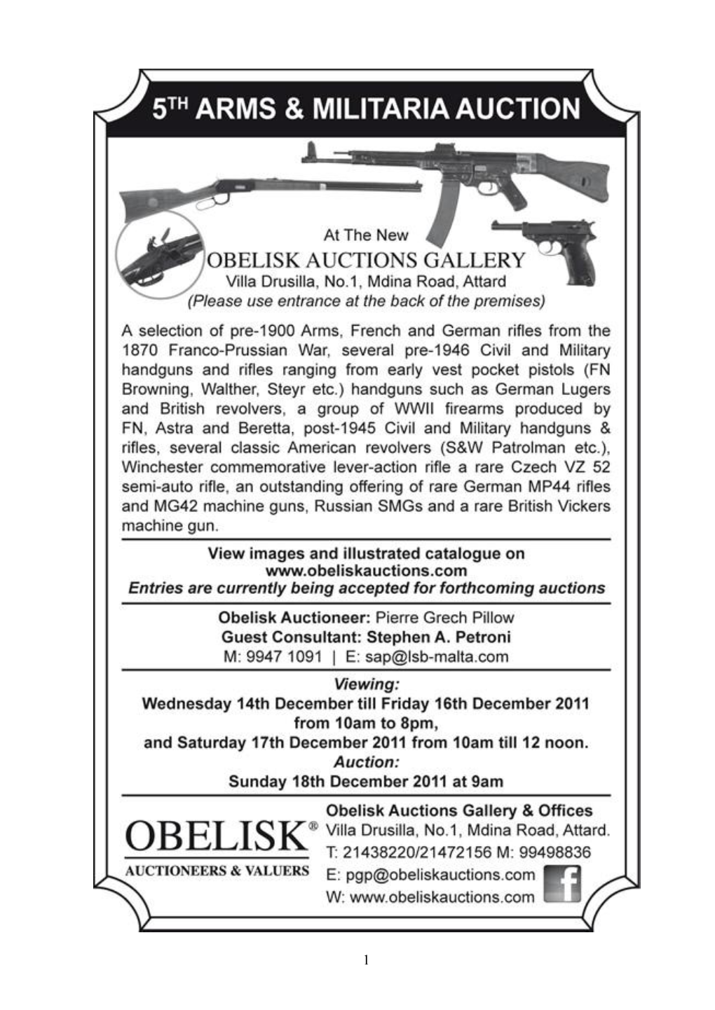 OBELISK-V-Arms-Militaria-Catalogue.Pdf