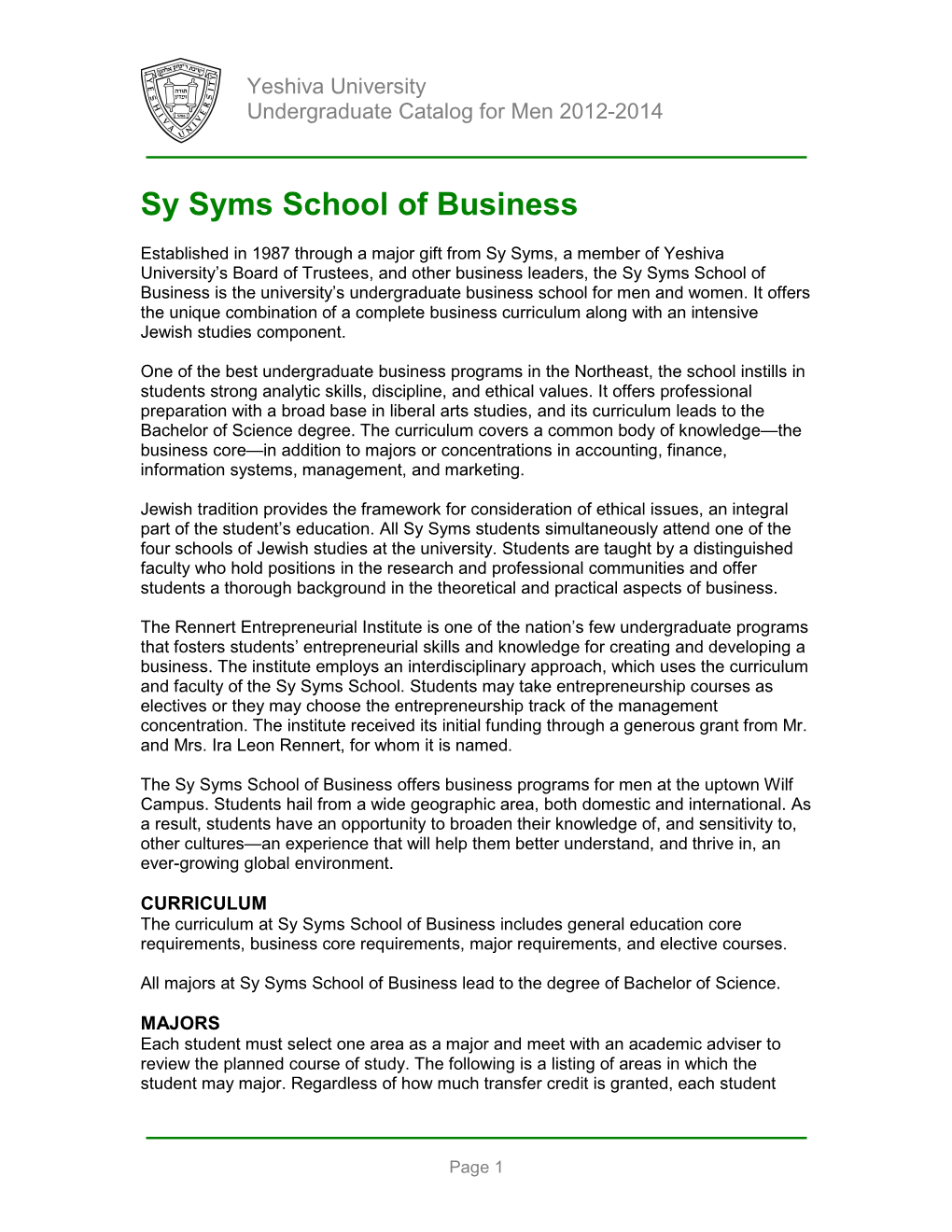 Sy Syms School of Business