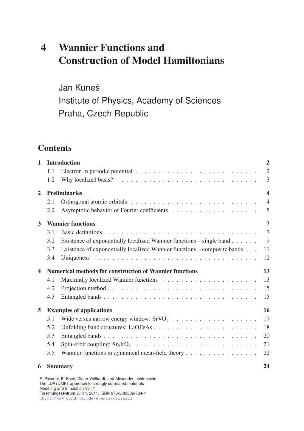 Wannier Functions and Construction of Model Hamiltonians