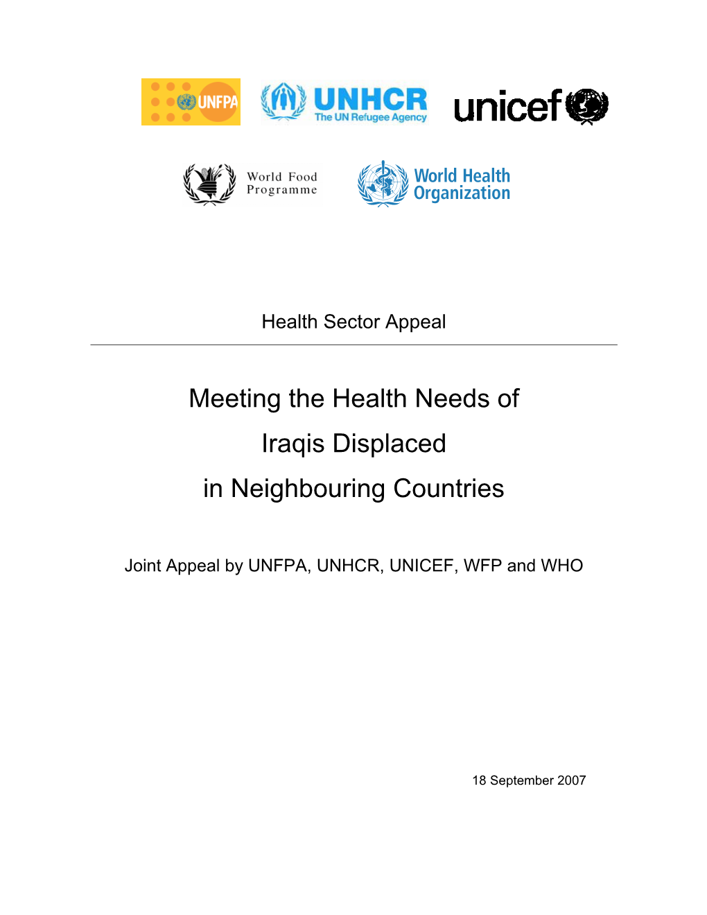 Meeting the Health Needs of Iraqis Displaced in Neighbouring Countries