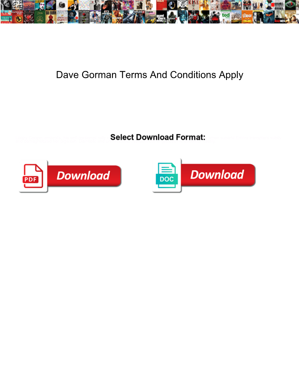 Dave Gorman Terms and Conditions Apply