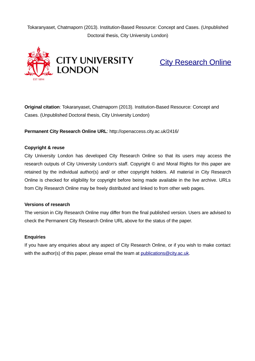 City Research Online