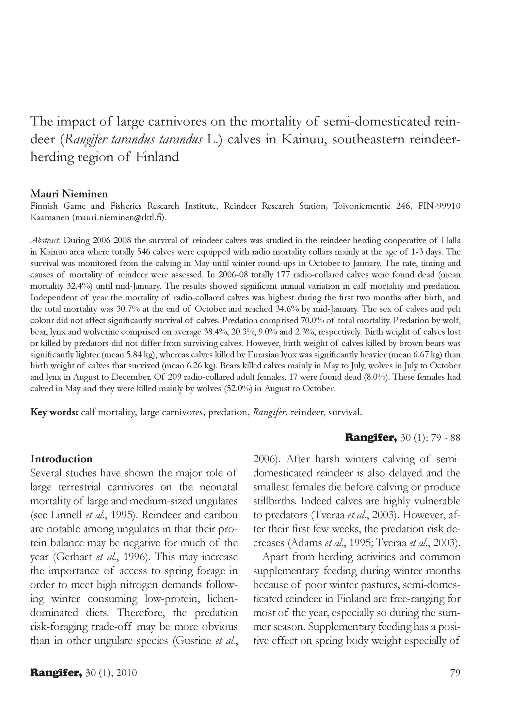 The Impact of Large Carnivores on the Mortality of Semi