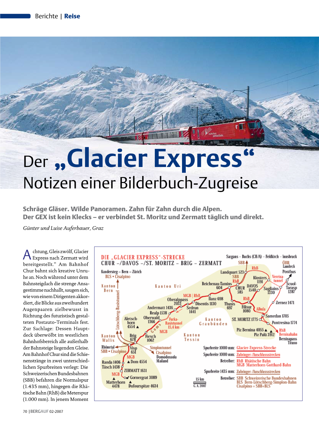 Der „Glacier Express“ Notizen Einer Bilderbuch-Zugreise