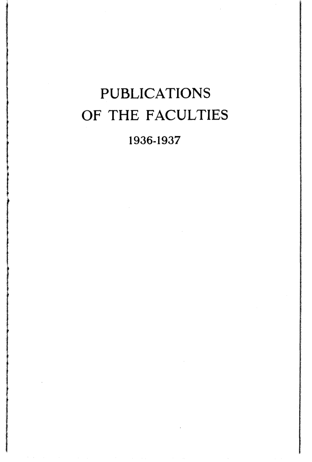 Publications of the Faculties