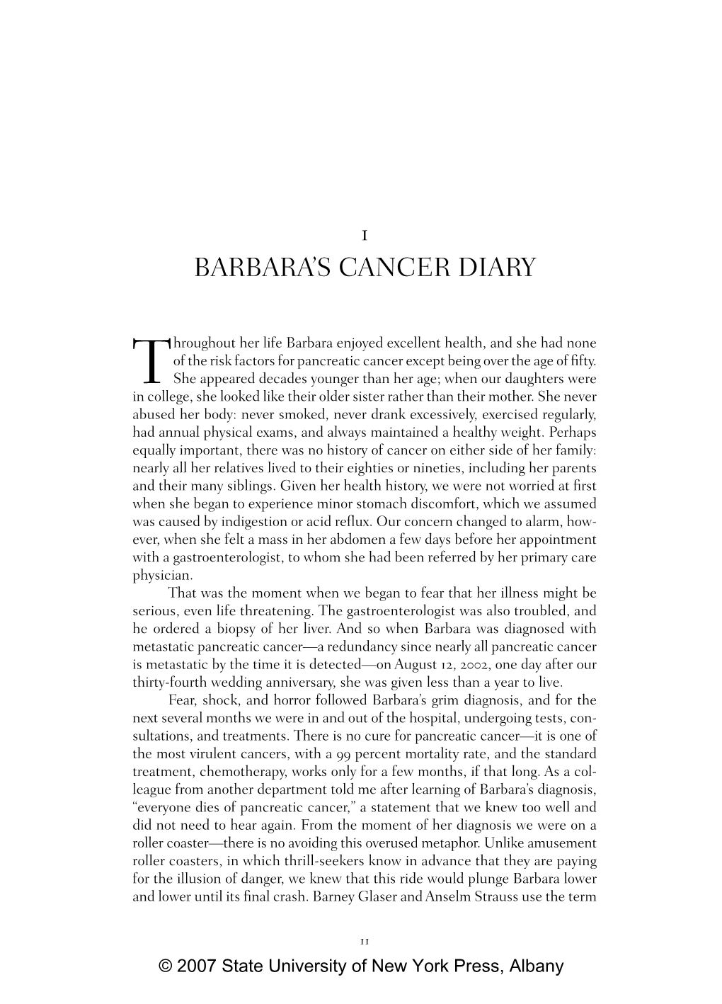 Barbara's Cancer Diary