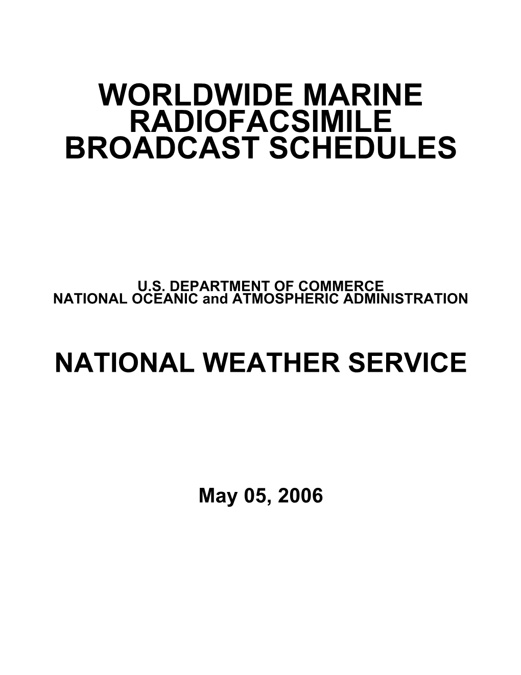 NWS World Wide Marine Chart Broadcasts