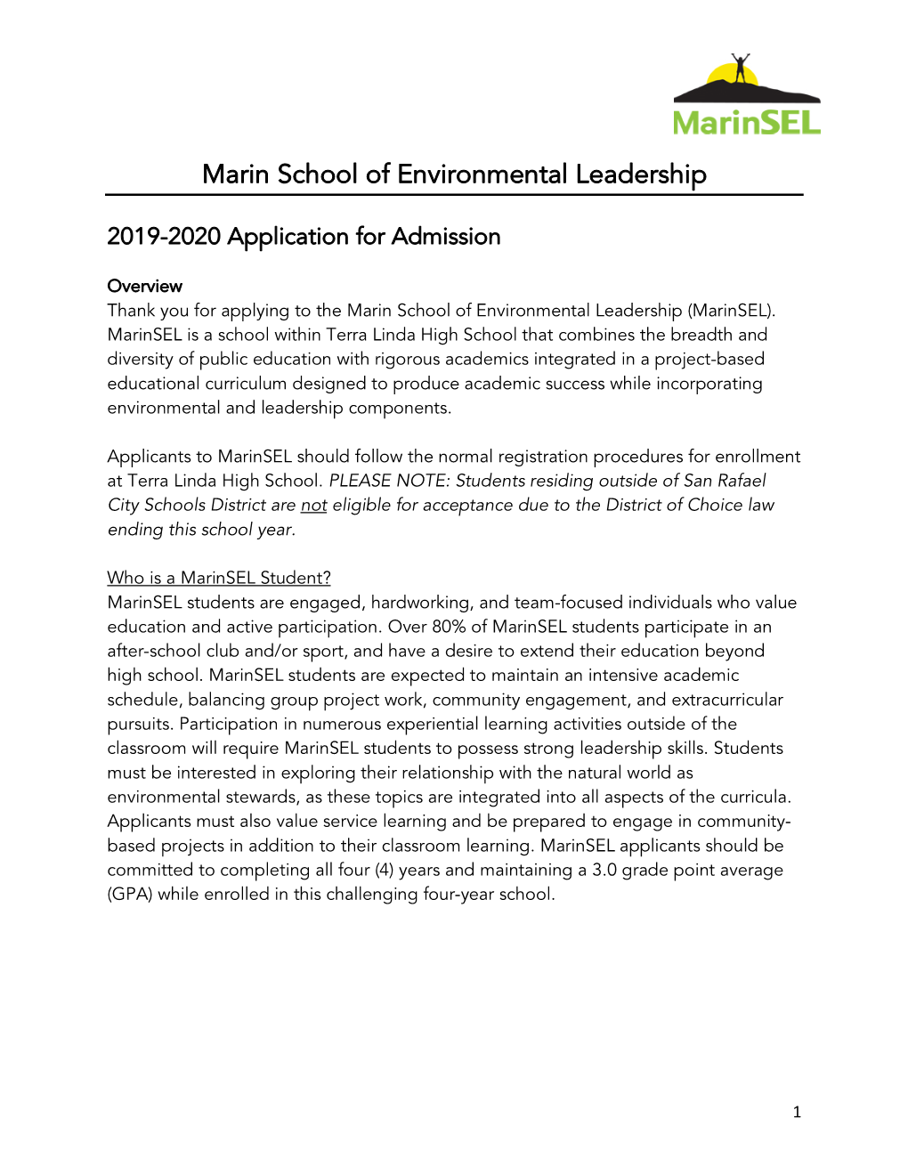 Marin School of Environmental Leadership