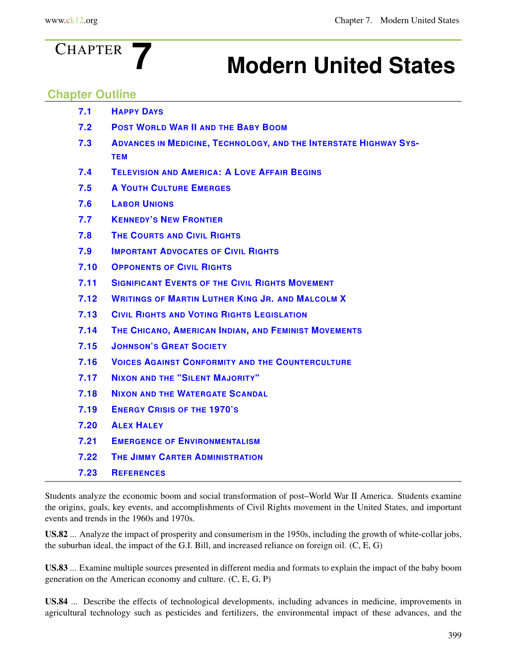 Chapter 7: Modern United States