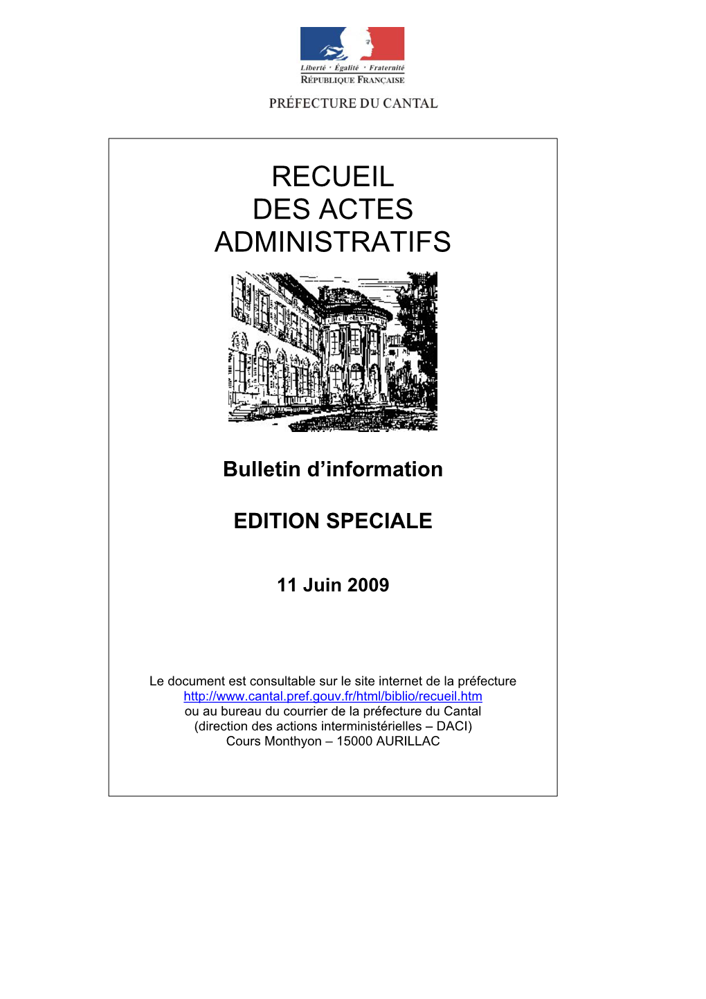 Recueil Des Actes Administratifs