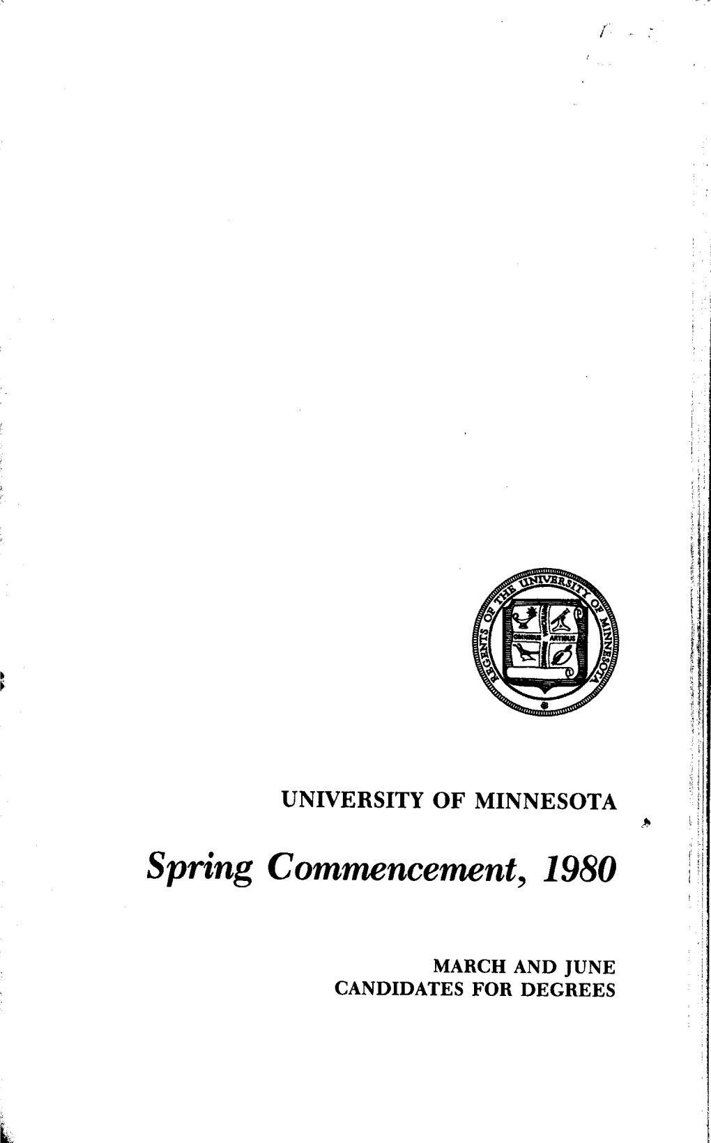 Spring Commencement, 1980