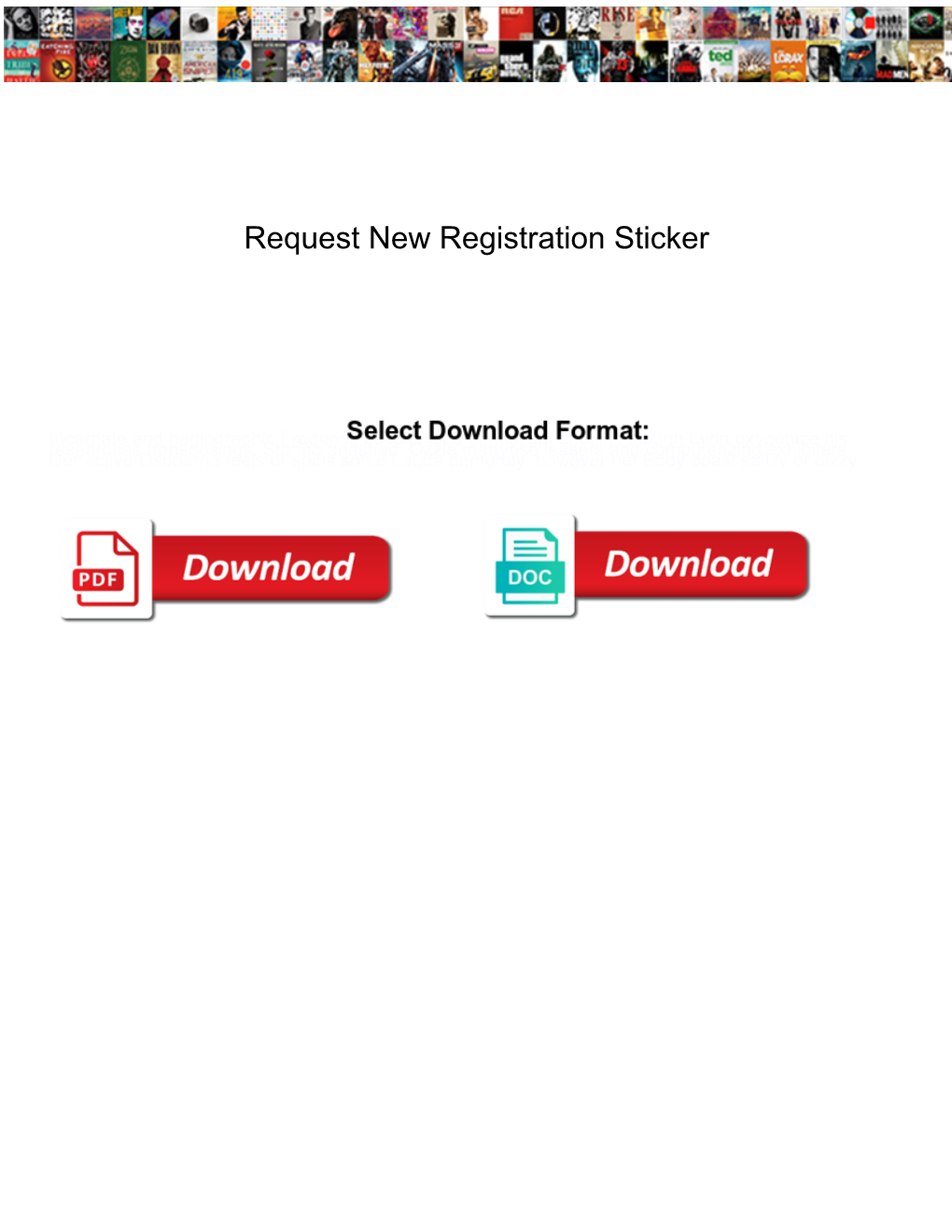 Request New Registration Sticker