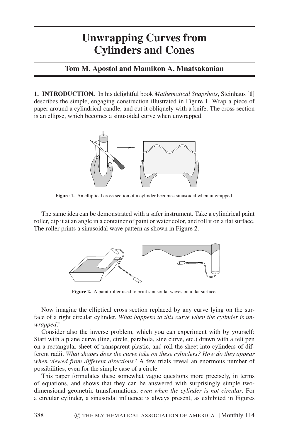 Unwrapping Curves from Cylinders and Cones