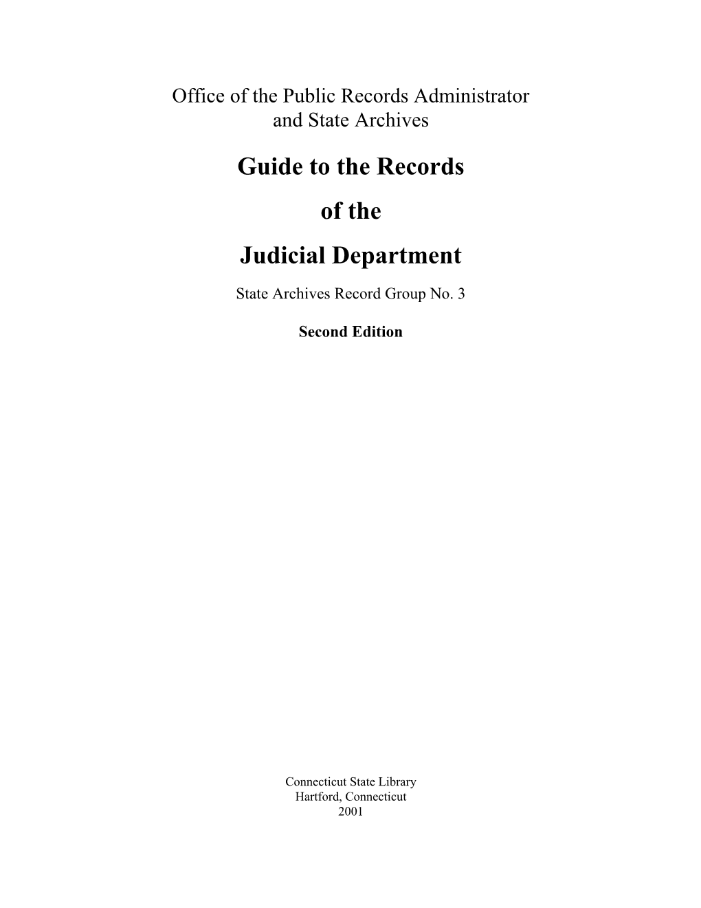 Guide to the Records of the Judicial Department