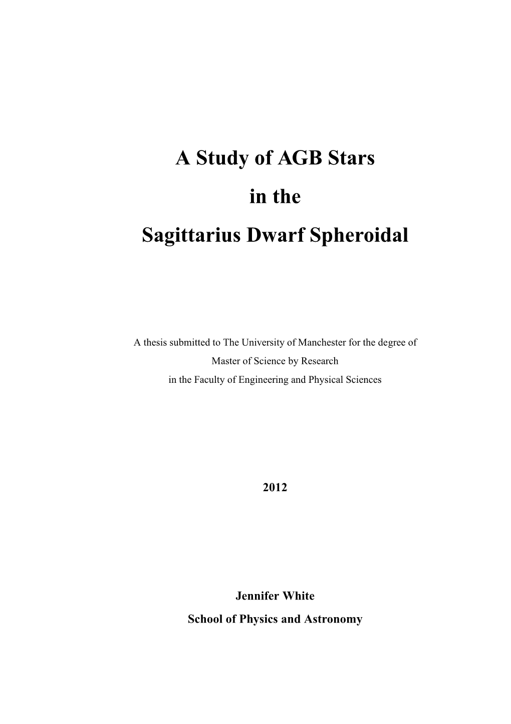 A Study of AGB Stars in the Sagittarius Dwarf Spheroidal