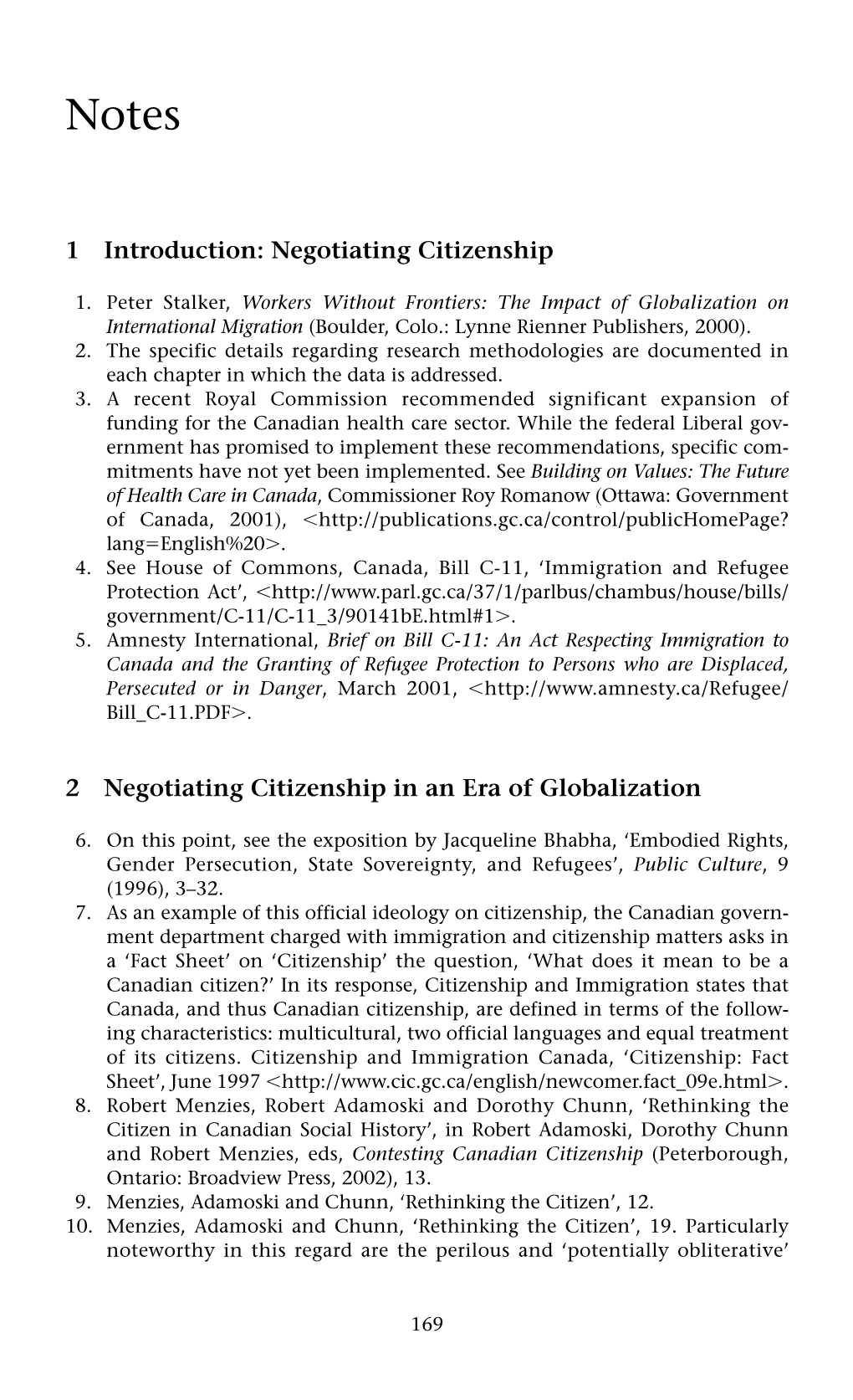 1 Introduction: Negotiating Citizenship 2 Negotiating Citizenship in an Era