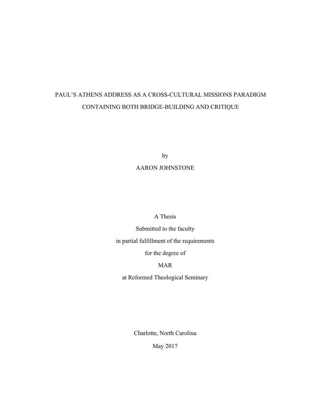 Thesis Revised Rough Draft A.Johnstone