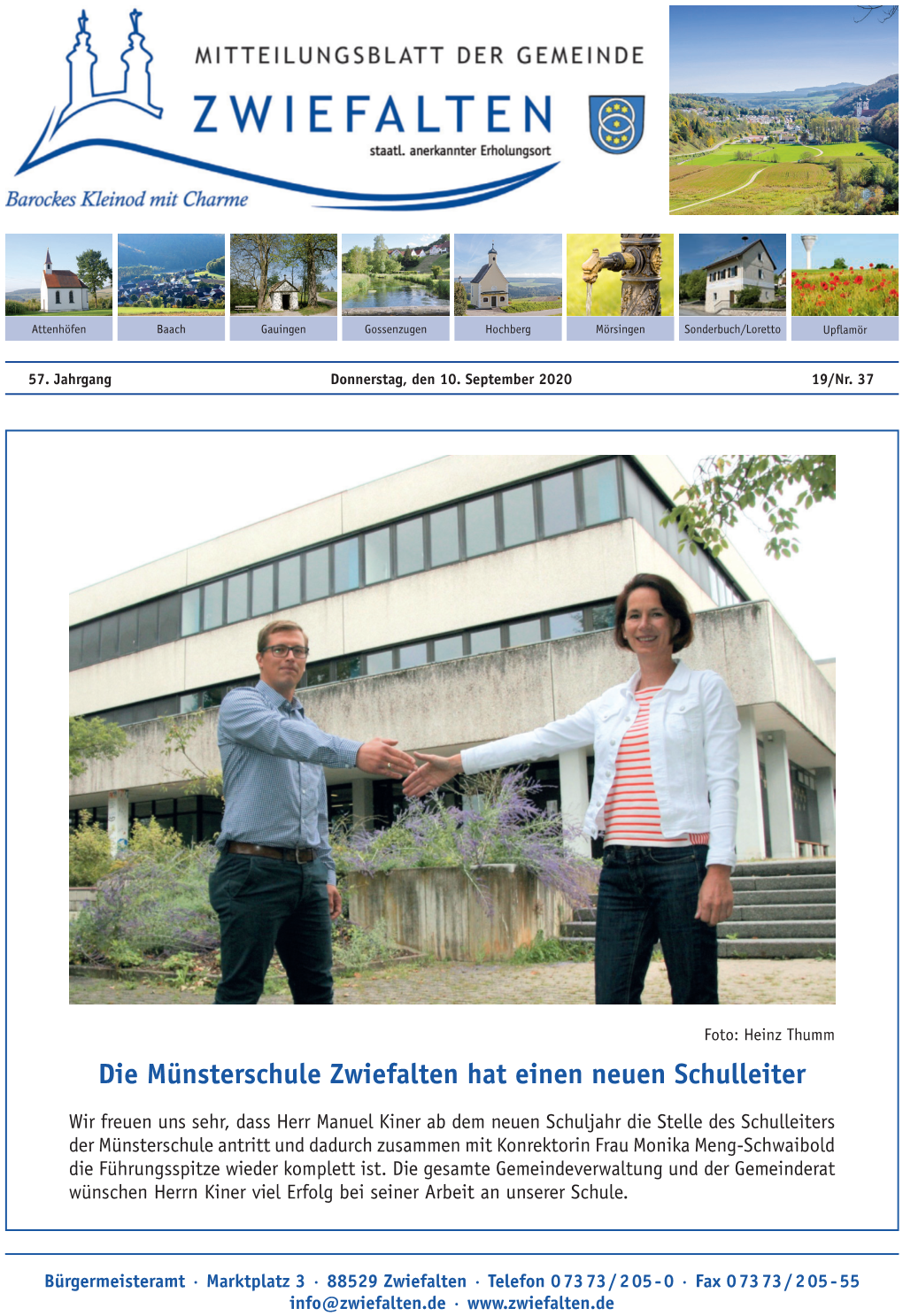 Die Münsterschule Zwiefalten Hat Einen Neuen Schulleiter