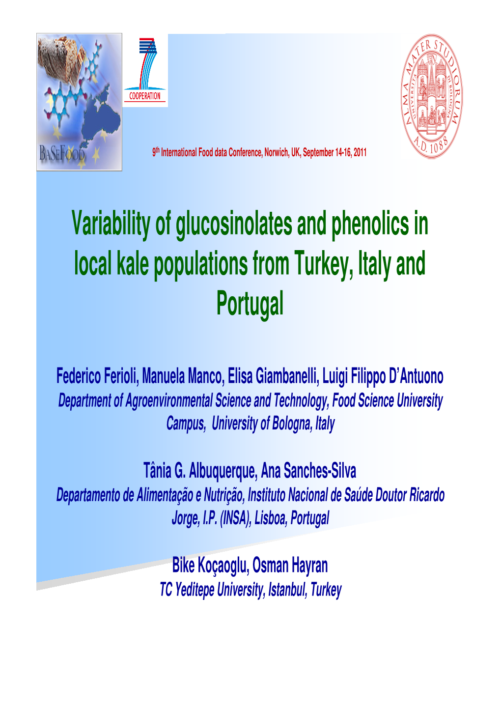 Variability of Glucosinolates and Phenolics in Local Kale Populations from Turkey, Italy and Portugal