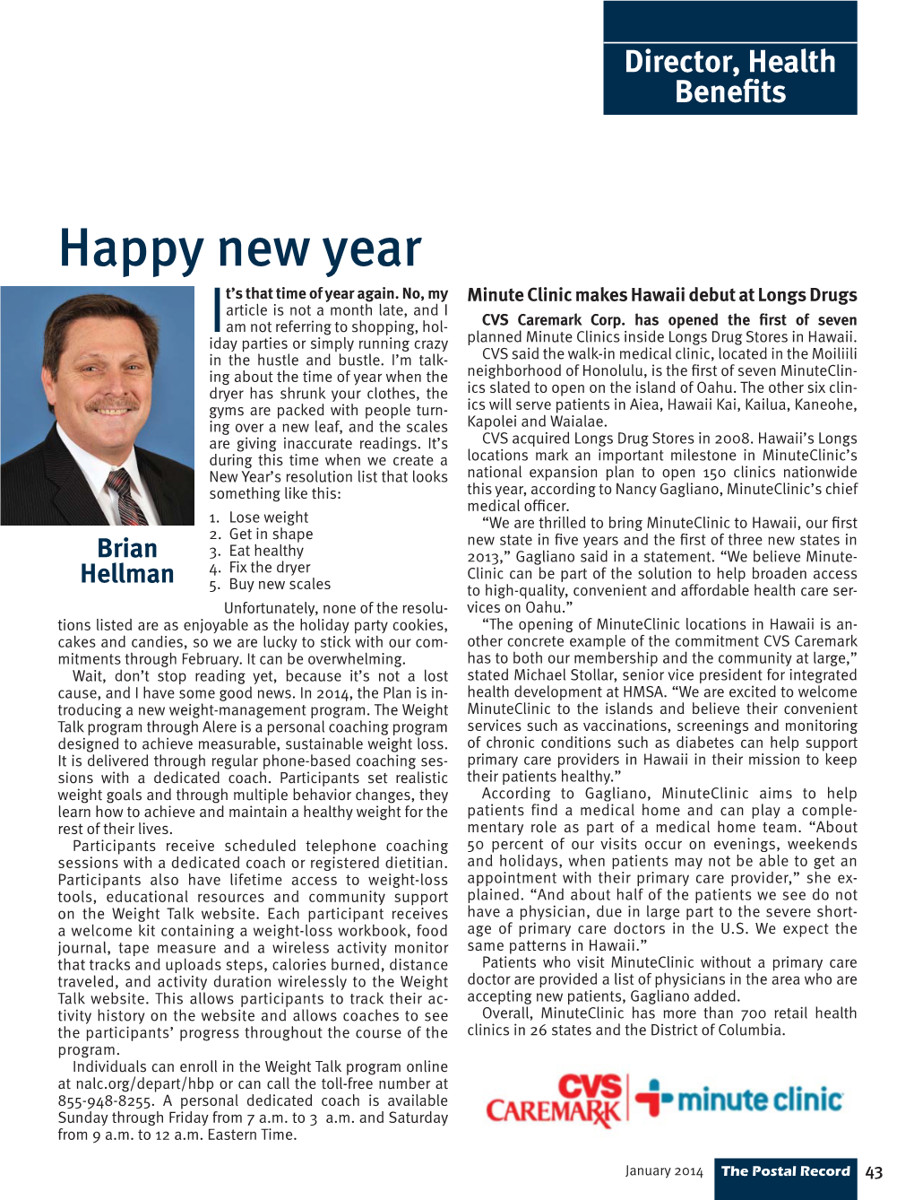 Director of Health Benefits Happy New Year