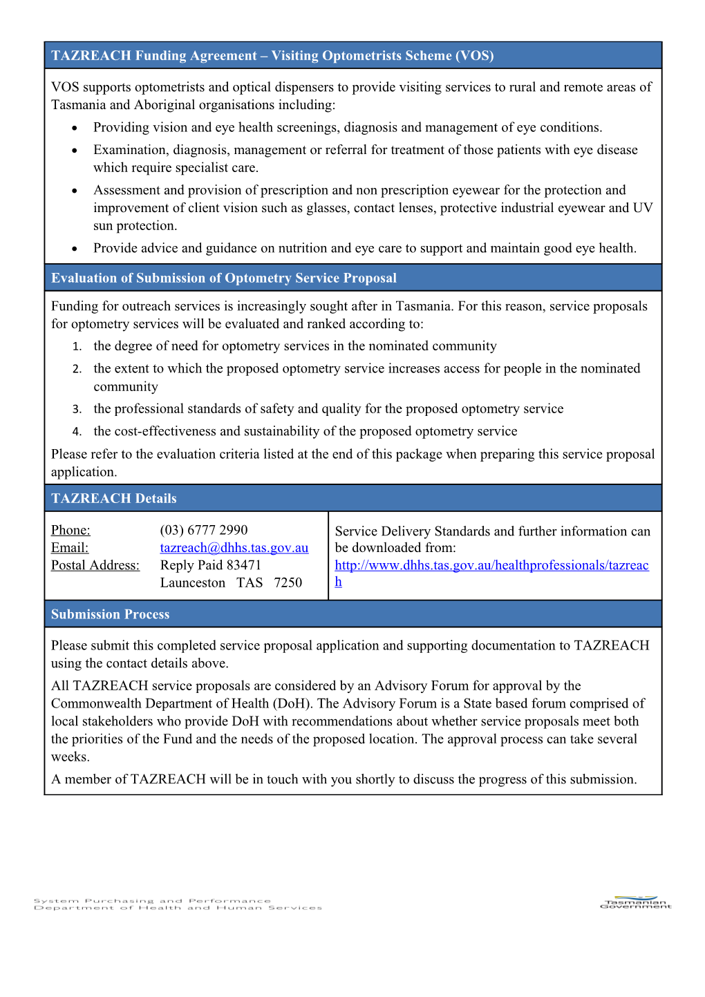 TAZREACH Longford Proposal Jan 2014