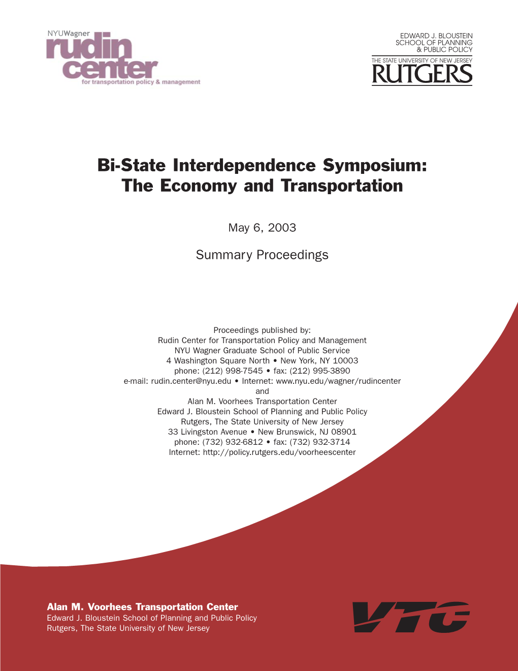 Bi-State Interdependence Symposium: the Economy and Transportation