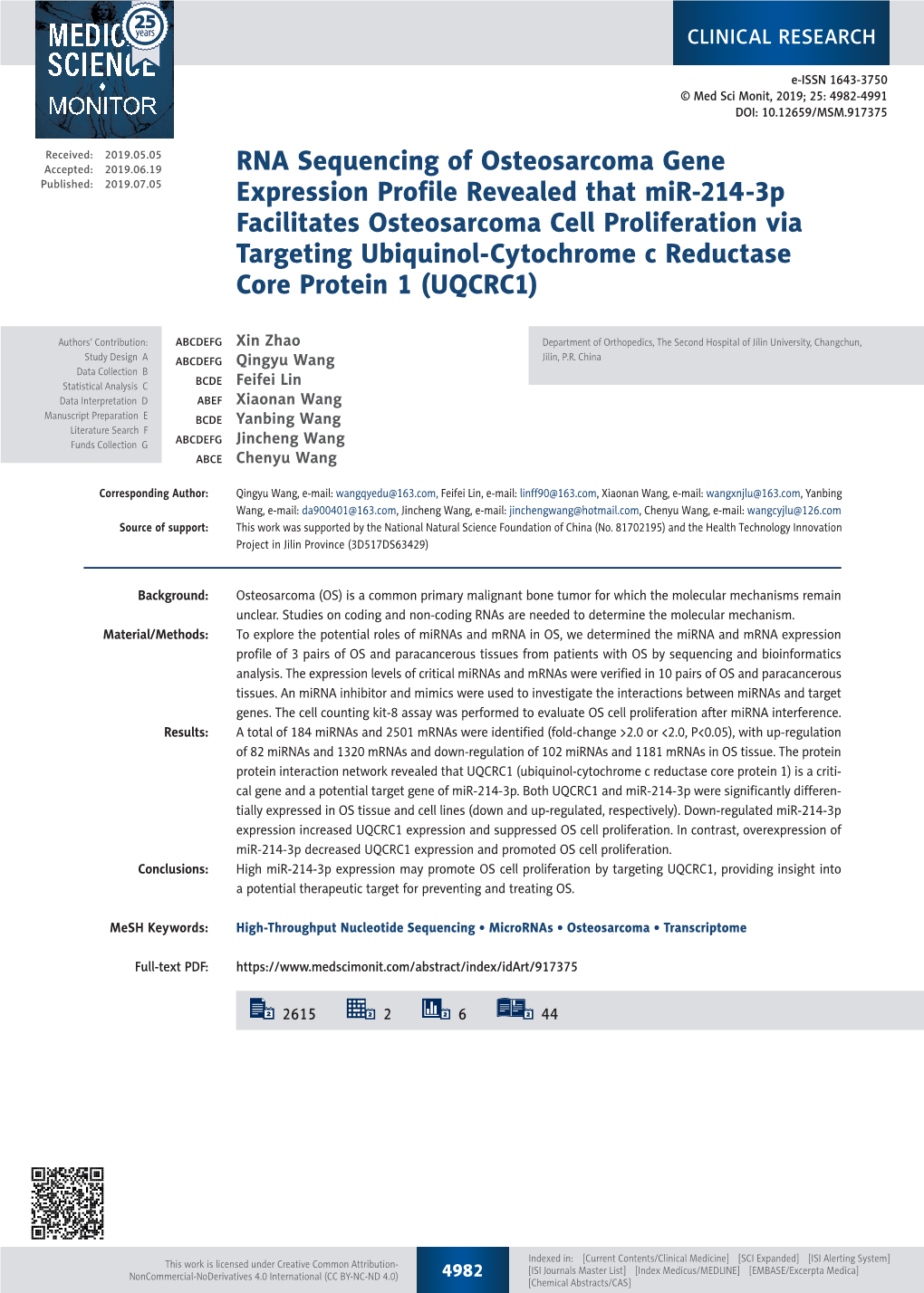 RNA Sequencing of Osteosarcoma Gene