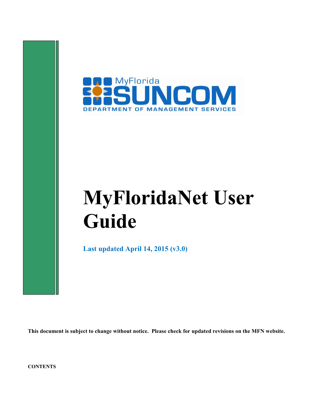 Myfloridanet User Guide
