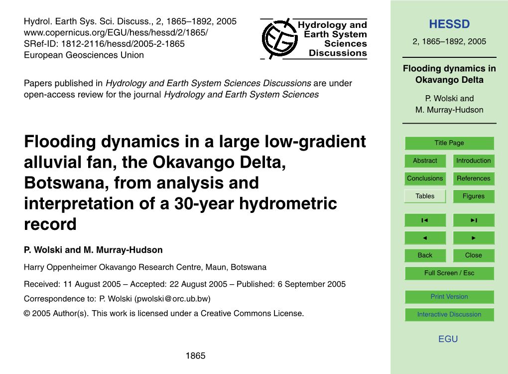 Flooding Dynamics in Okavango Delta 5 Gaenga Station on Nqoga (Fig