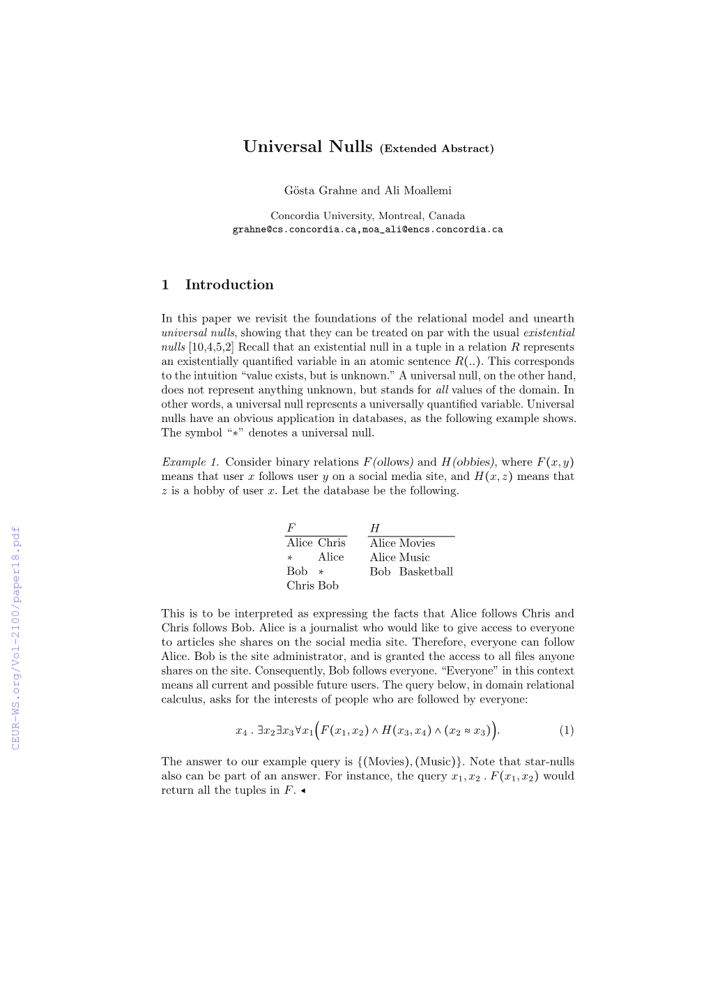 Universal Nulls (Extended Abstract)