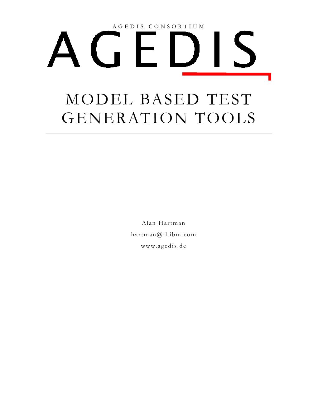 Model Based Test Generation Tools