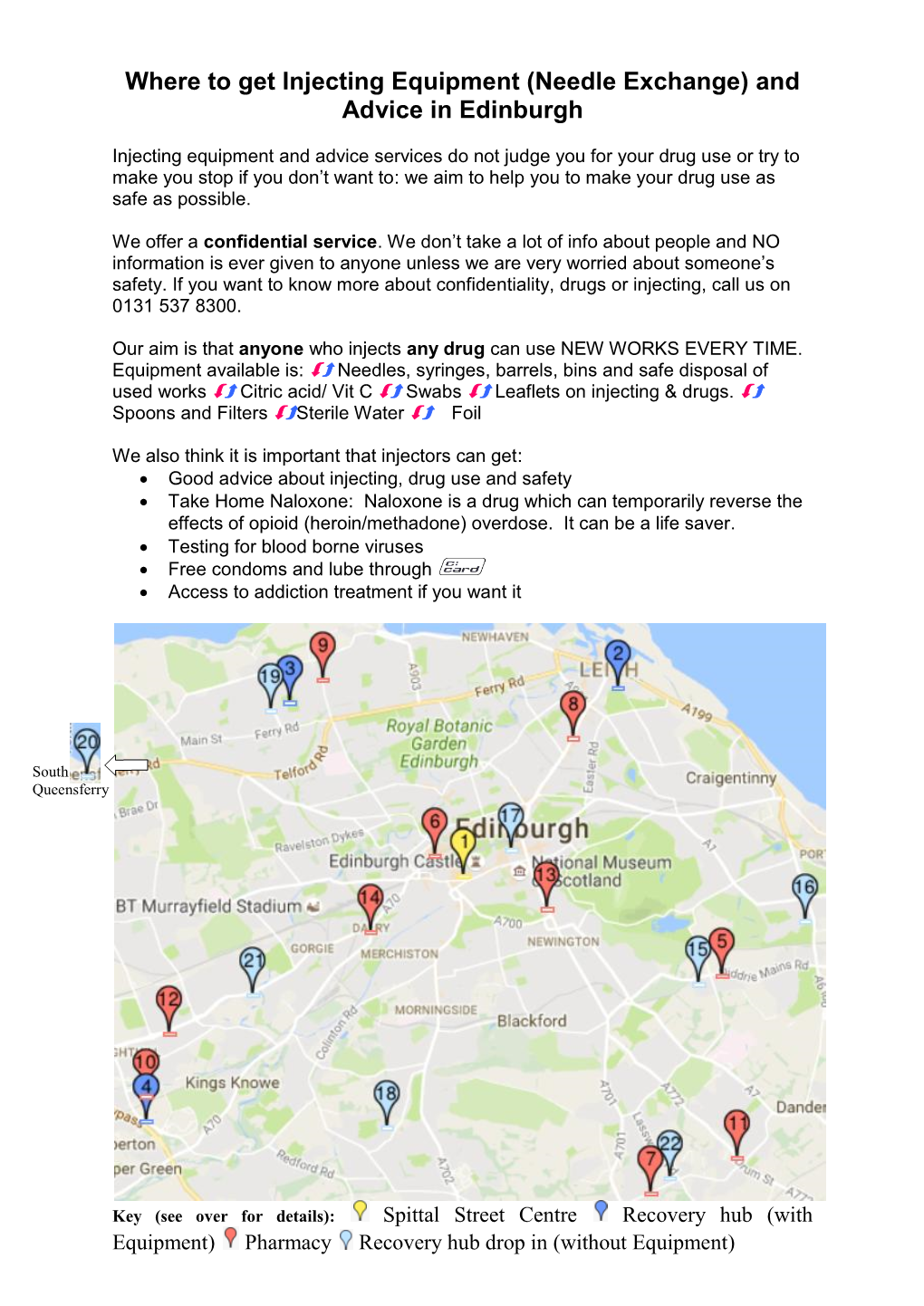 Where to Get Injecting Equipment (Needle Exchange) and Advice in Edinburgh