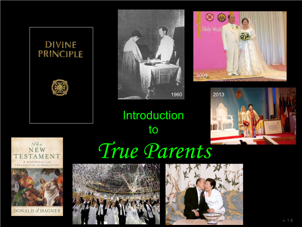 Divine Principle and True Parents