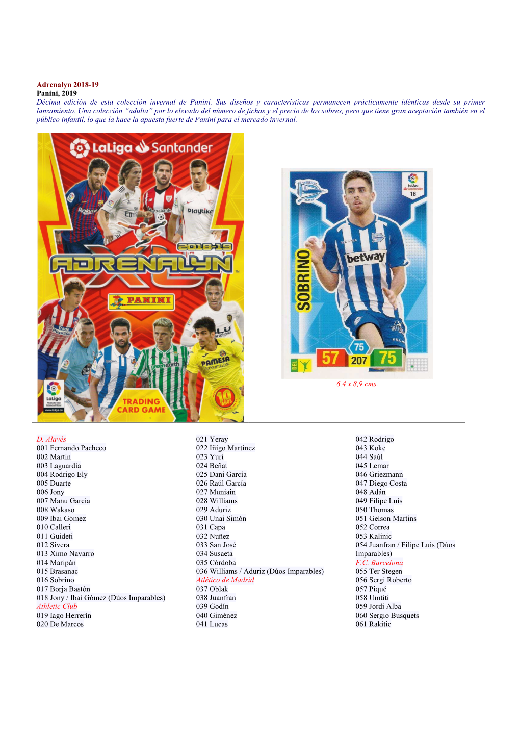 Adrenalyn 2018-19 Panini, 2019 Décima Edición De Esta Colección Invernal De Panini