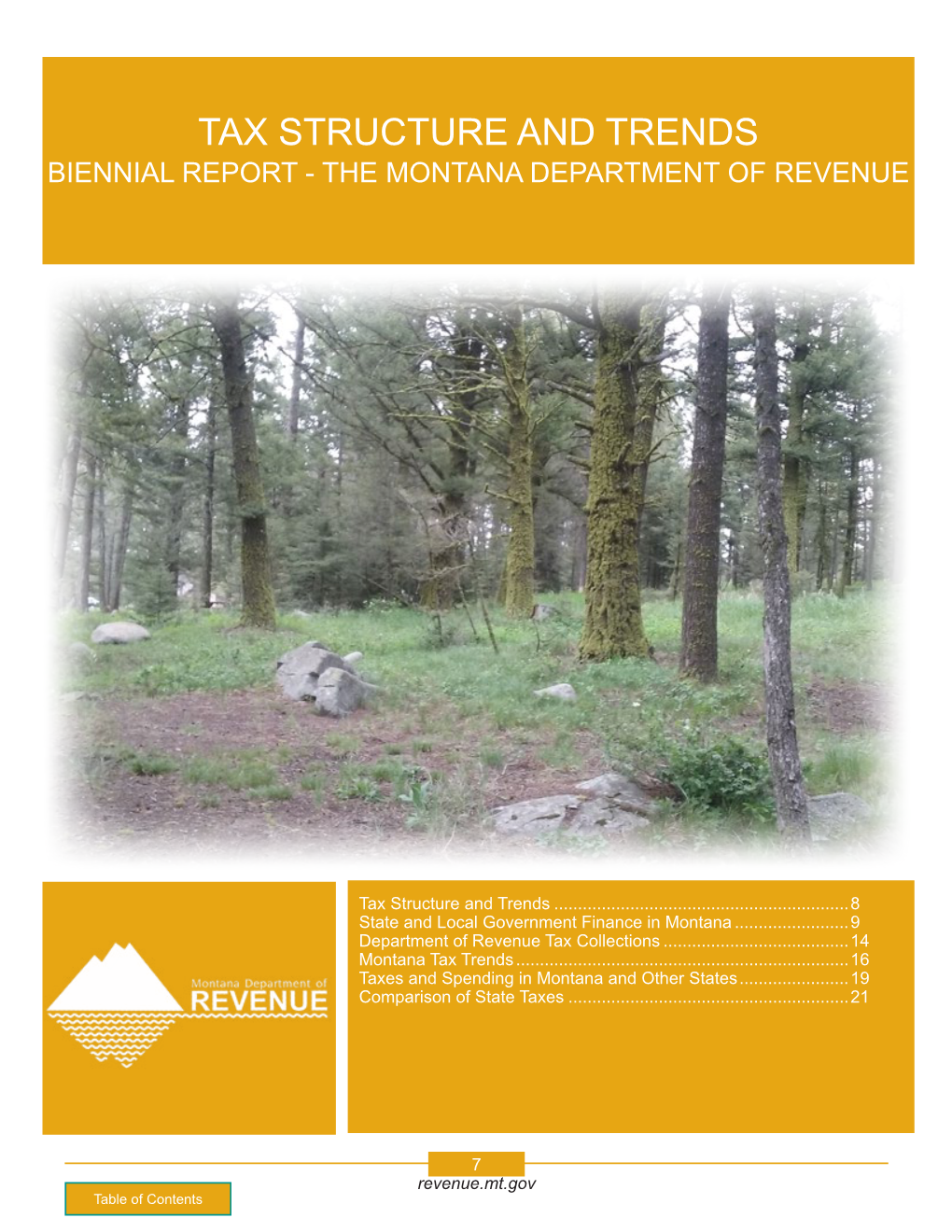 Tax Structure and Trends Biennial Report - the Montana Department of Revenue
