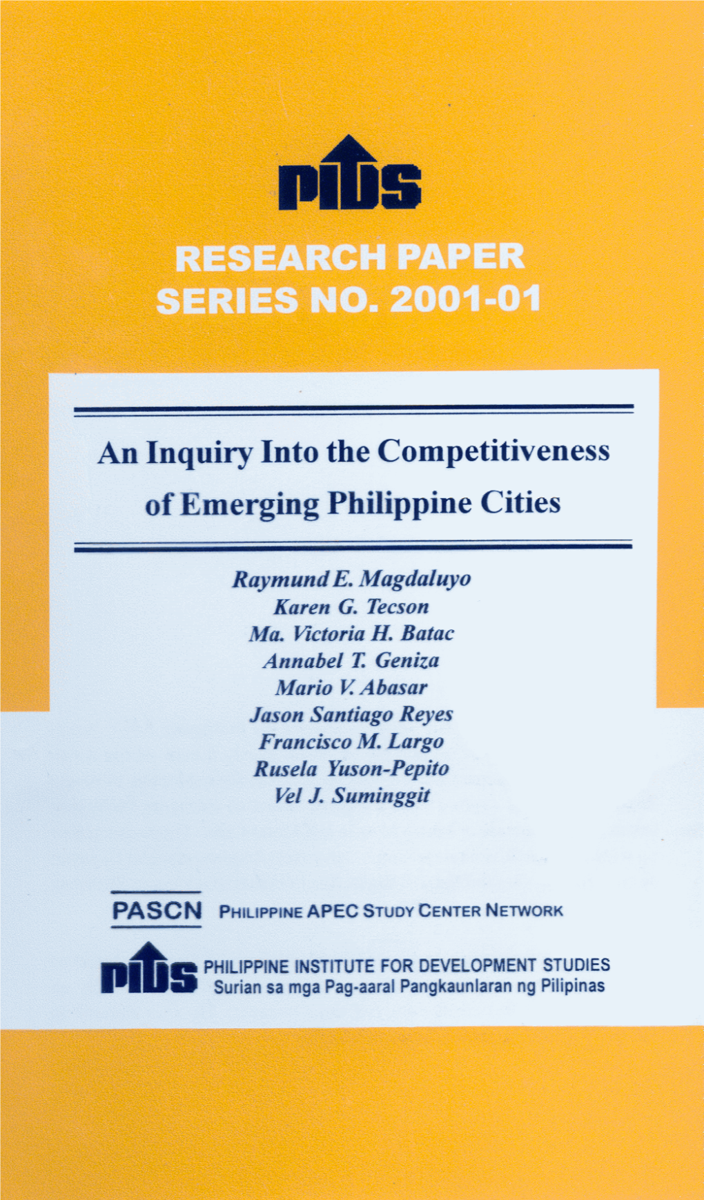 An Inquiry Into the Competitiveness Ofemerging Philippine Cities