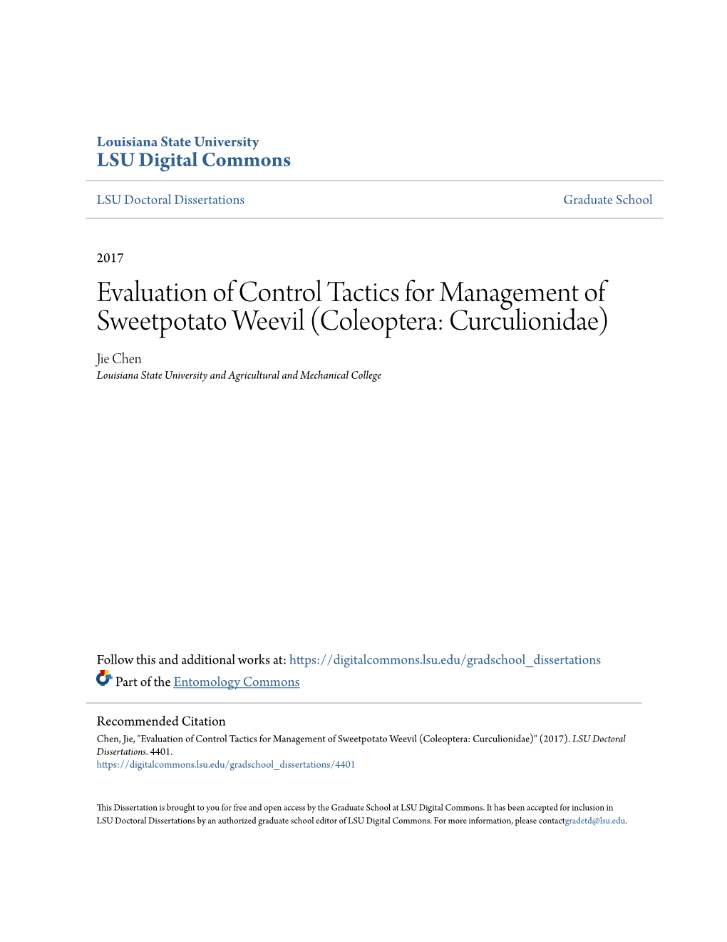 Evaluation of Control Tactics for Management of Sweetpotato