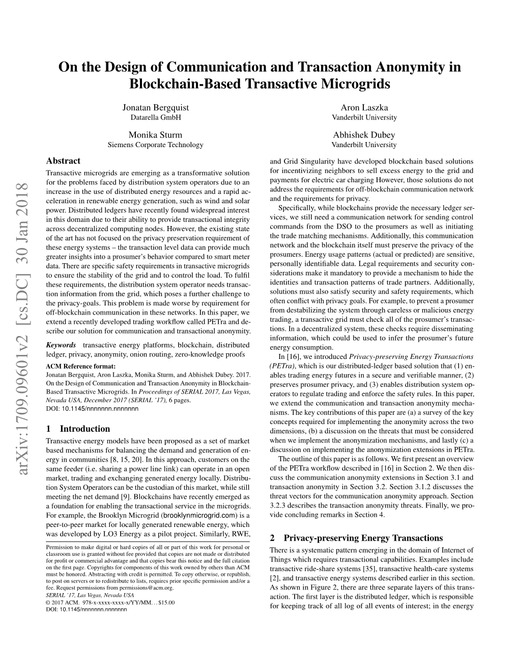 On the Design of Communication and Transaction Anonymity in Blockchain-Based Transactive Microgrids