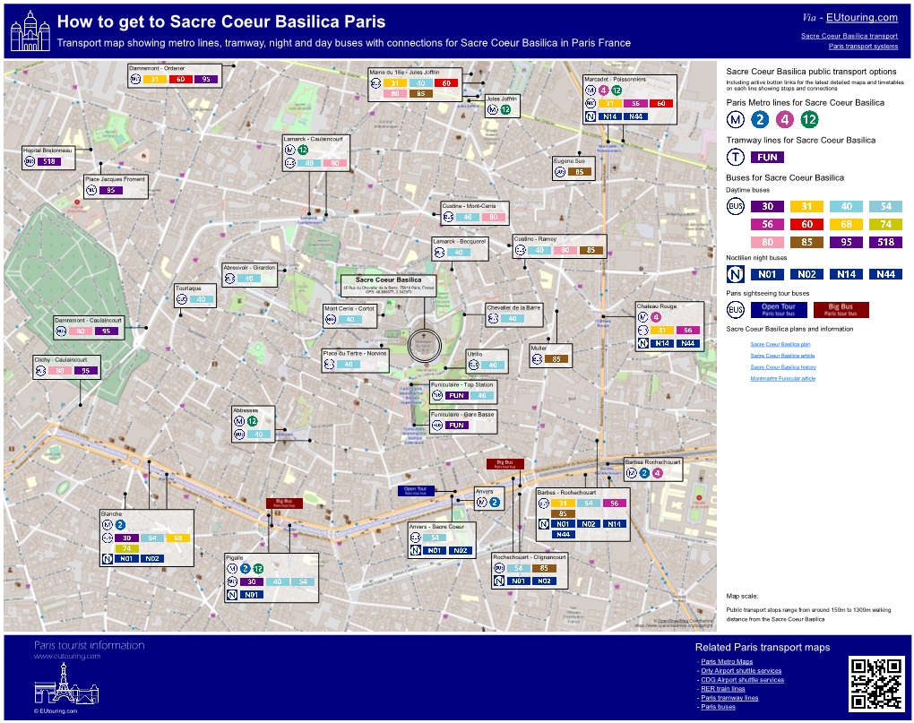 How to Get to Sacre Coeur Basilica Paris Via Eutouring.Com