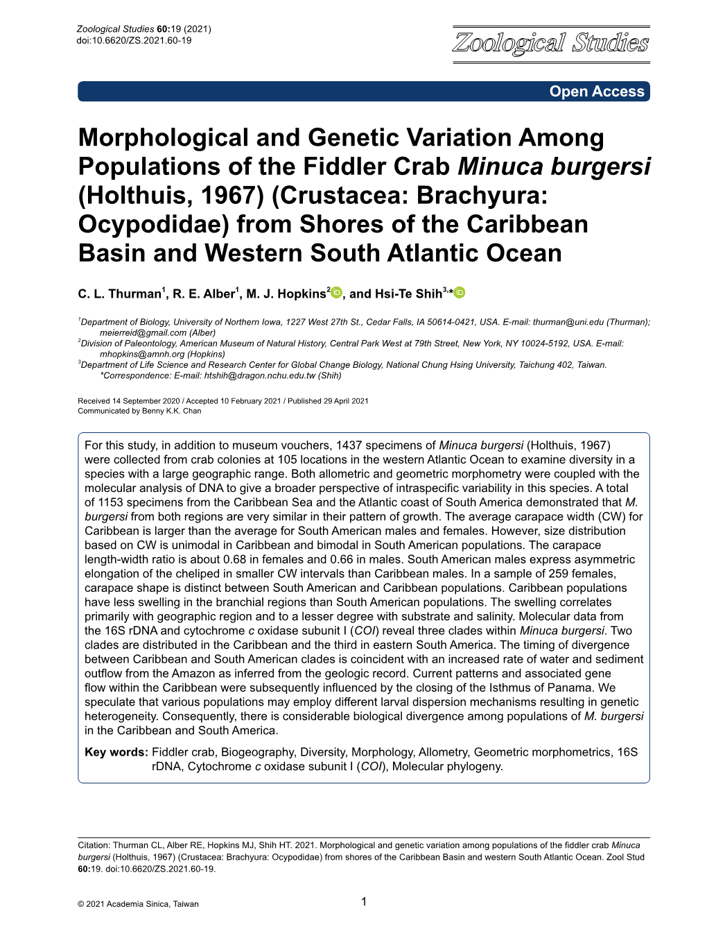 Morphological and Genetic Variation Among