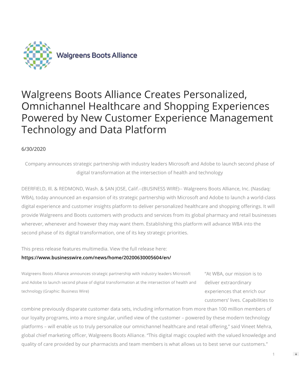 Walgreens Boots Alliance Creates Personalized, Omnichannel
