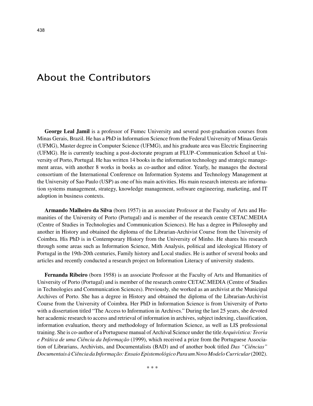 About the Contributors