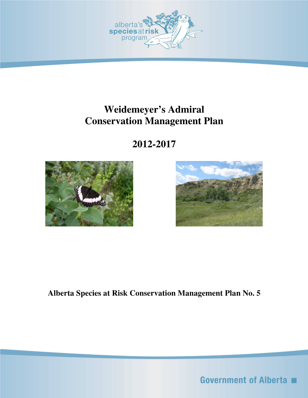 Weidemeyers Admiral Conservation Management Plan